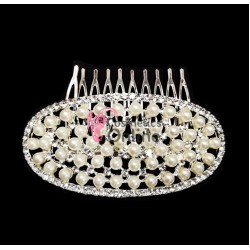 Accesoriu elegant pentru decor par AP005 Argintii cu cristale si perle